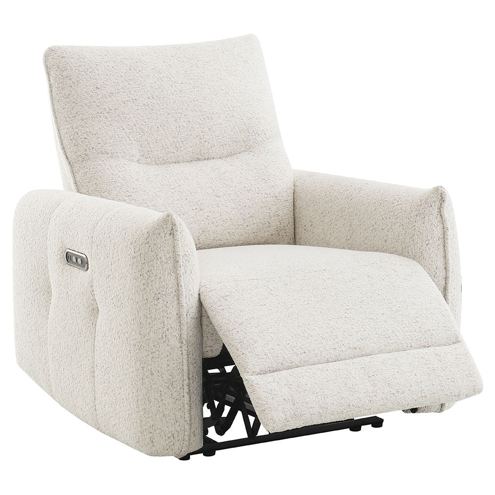 Lalisa - Power Motion Recliner With USB Port - Cream Chenille - Urban Living Furniture (Los Angeles, CA)
