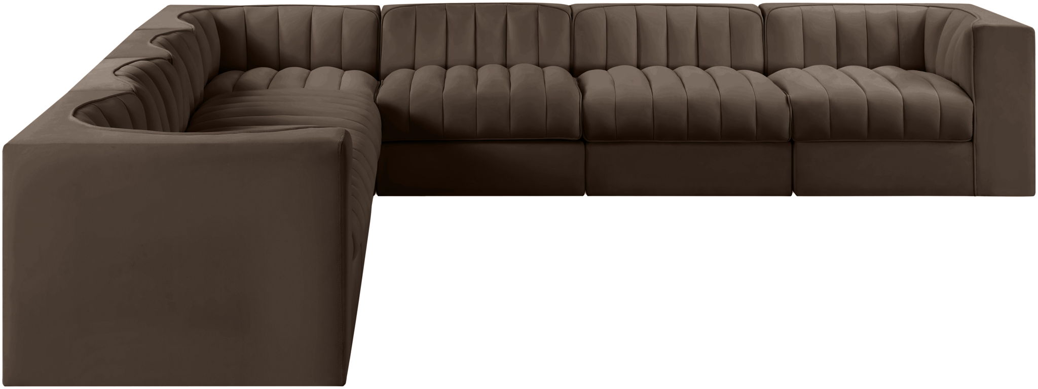 Rummi - Symmetrical Velvet Performance Fabric Upholstered 7 Piece Modular Sectional (With 3 Corner Chairs) - Urban Living Furniture (Los Angeles, CA)