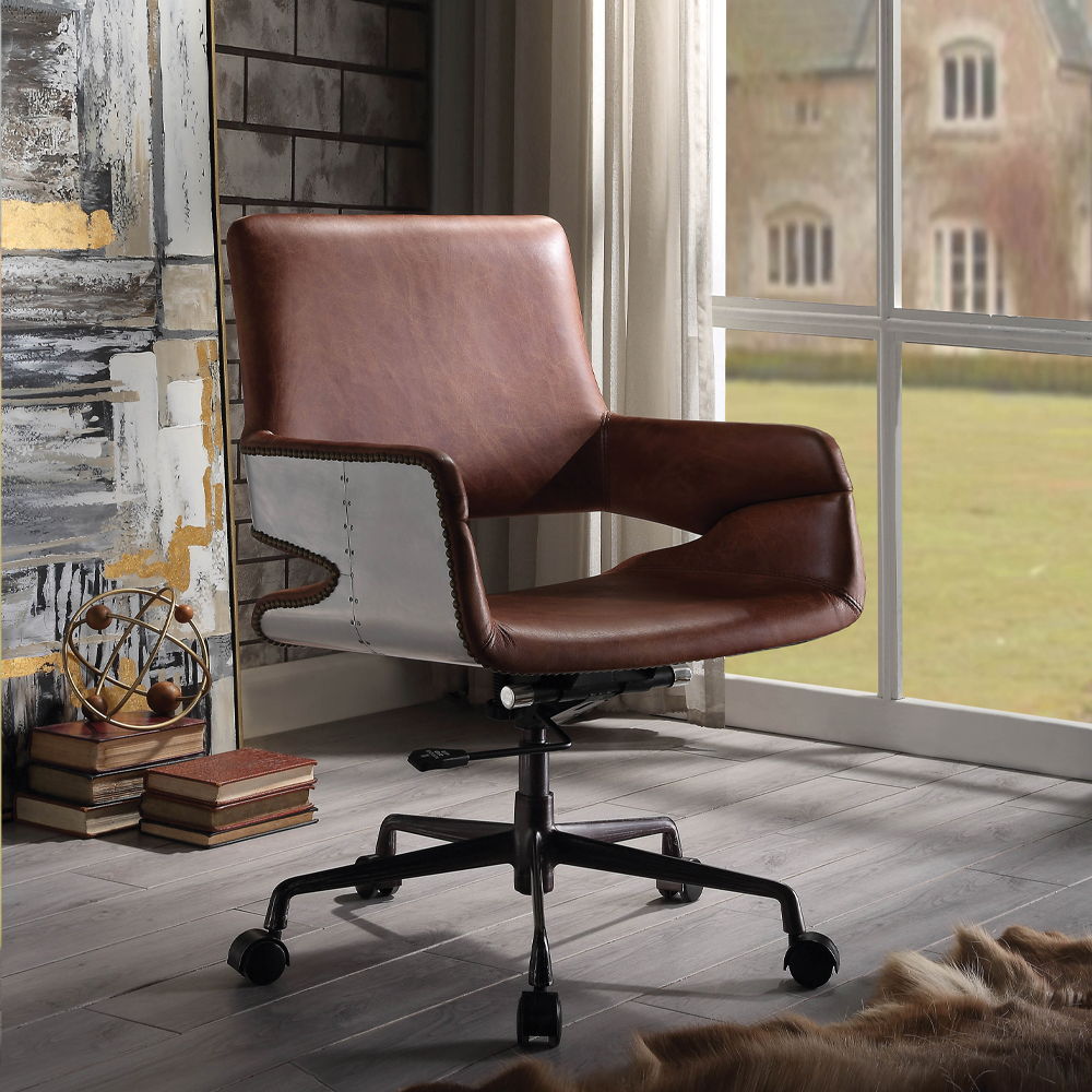 Kamau - Office Chair - Vintage Cocoa Top Grain Leather - Urban Living Furniture (Los Angeles, CA)