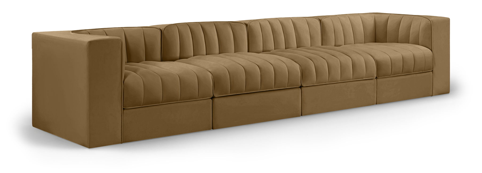 Rummi - Velvet Performance Fabric Upholstered 4 Piece Modular Sofa - Urban Living Furniture (Los Angeles, CA)