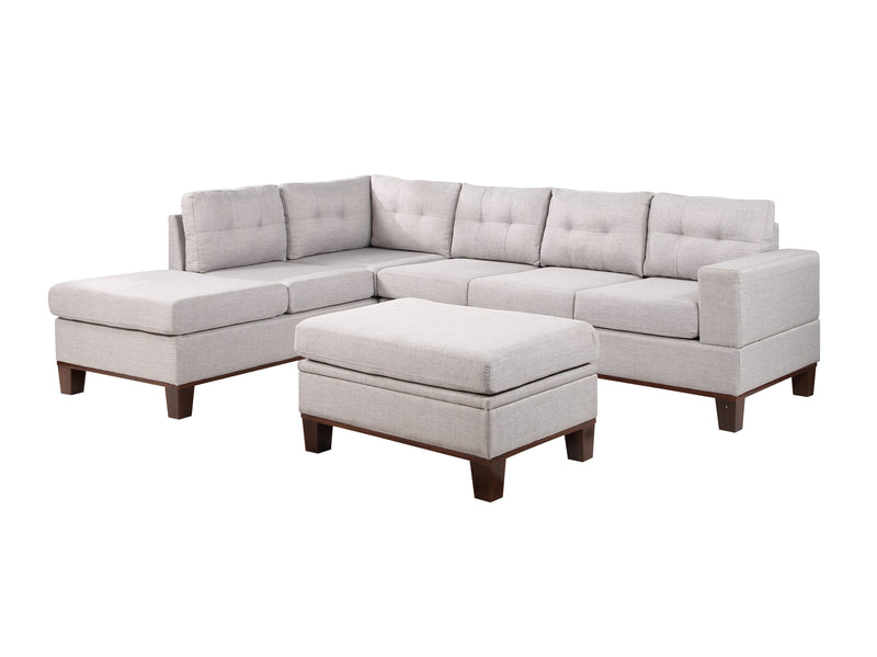 Hilo - Fabric Reversible Sectional Sofa With Dropdown Armrest, Cupholder, And Storage Ottoman - Urban Living Furniture (Los Angeles, CA)