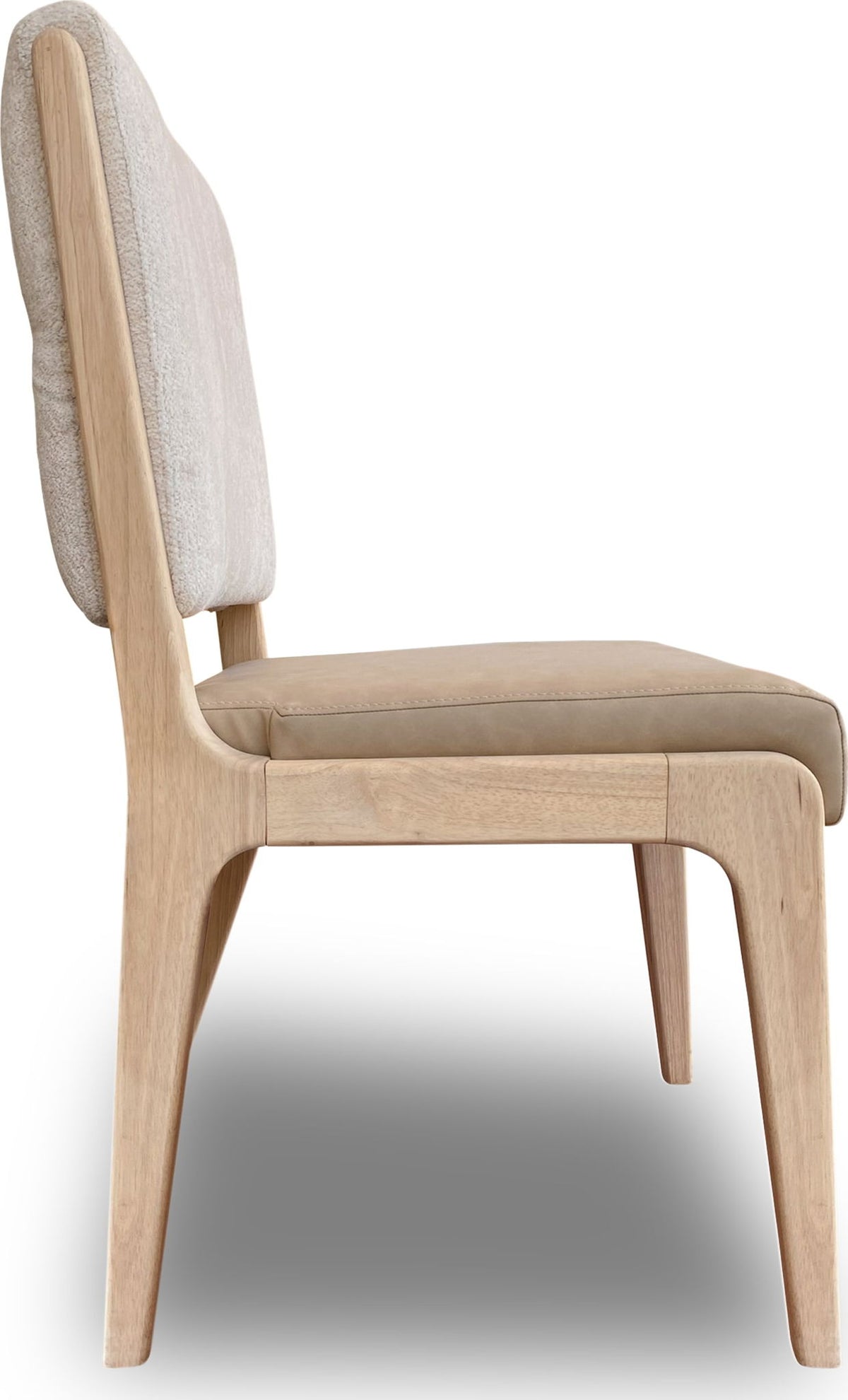 Zinnia - Upholstered Dining Chair (Set of 2) - White Sand, Buttermilk Leather And Dune Chenille