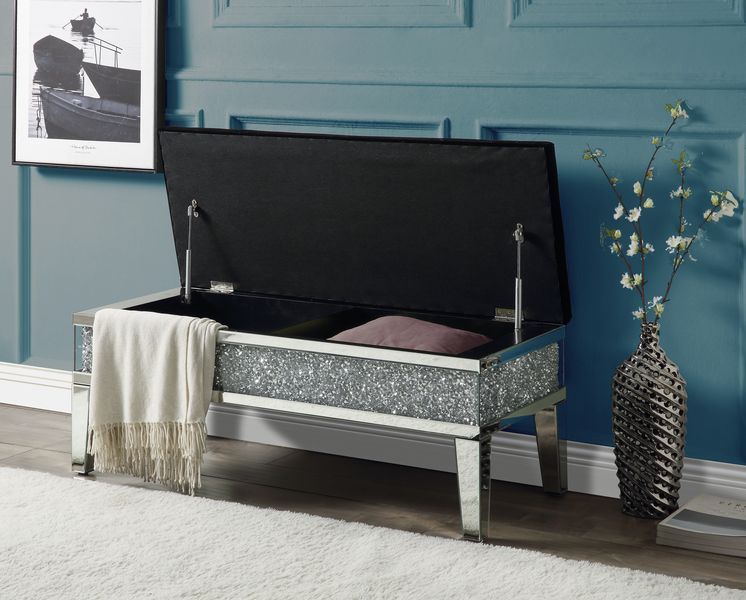 Noralie - Bench - Mirrored & Faux Diamonds - 19" - Urban Living Furniture (Los Angeles, CA)