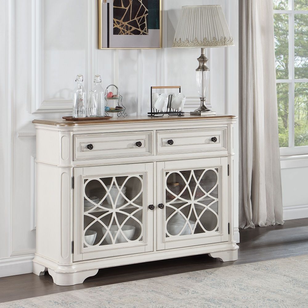 Florian - Server - Antique White & Oak - Urban Living Furniture (Los Angeles, CA)