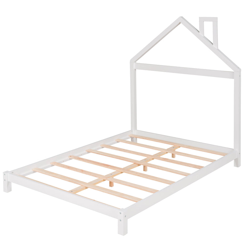 Platform Bed With House Shaped Headboard