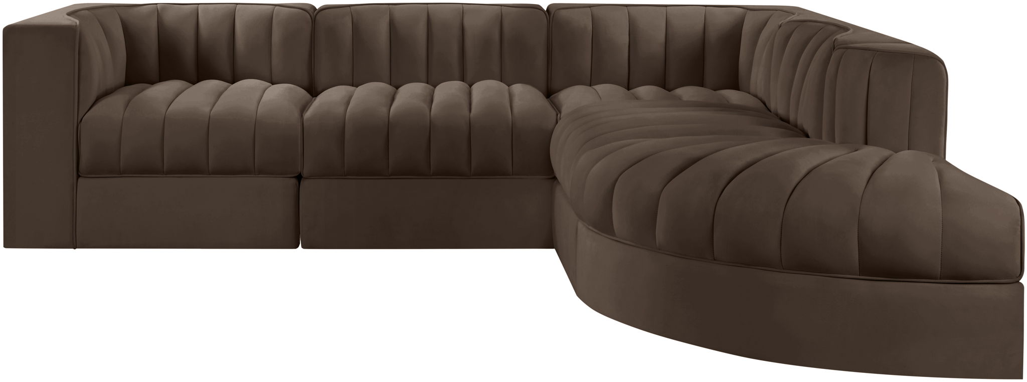Rummi - Velvet Performance Fabric Upholstered 5 Piece Modular Sectional - Urban Living Furniture (Los Angeles, CA)