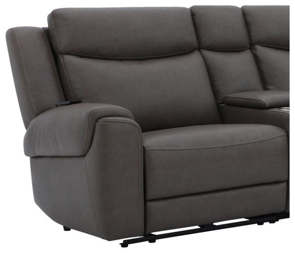 Momentum - Power Left Arm Facing Zero Gravity Recliner With Heat And Massage - Dark Granite