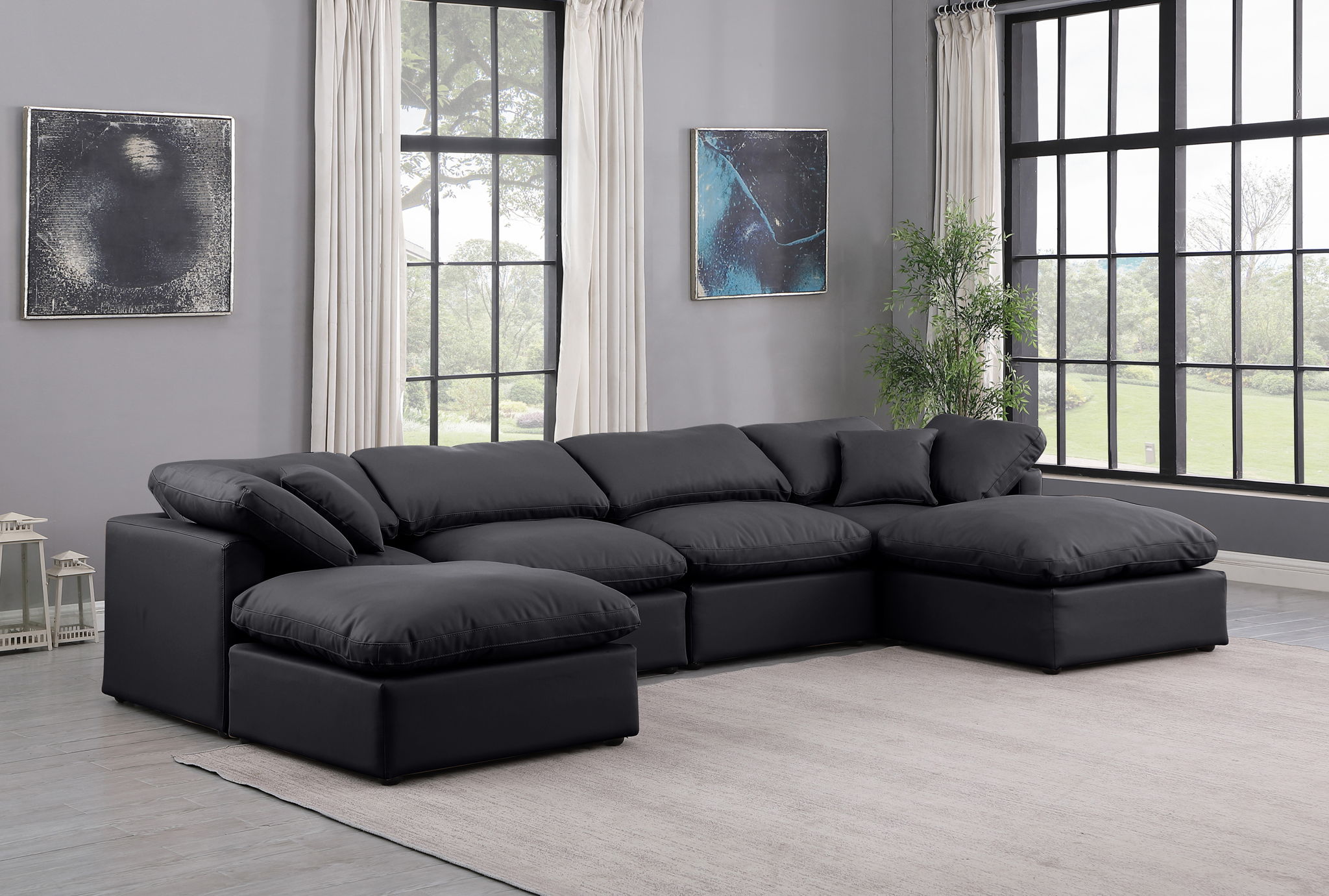 Indulge - Faux Leather 6 Piece Modular Double Chaise Sectional - Urban Living Furniture (Los Angeles, CA)