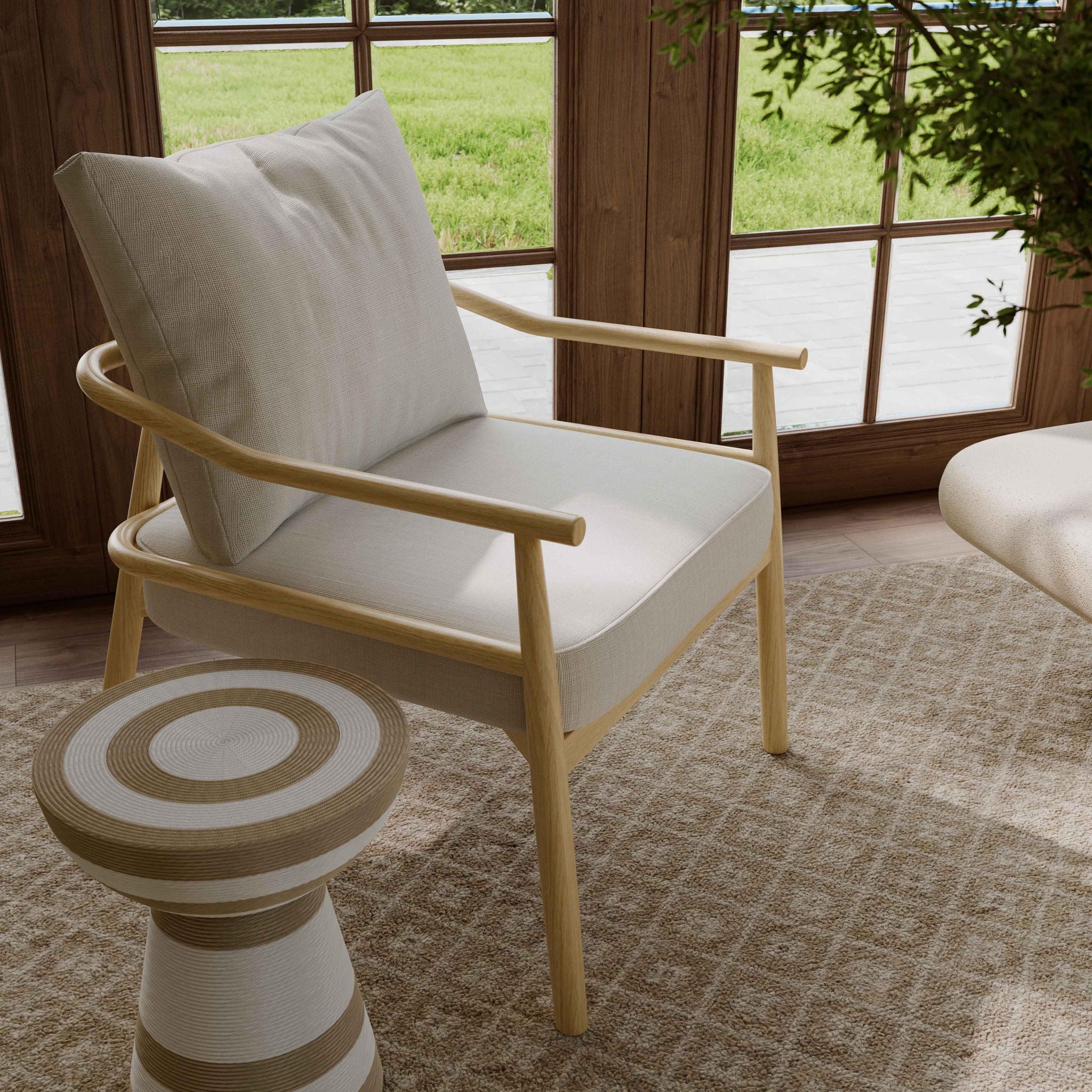 Dixie - Chenille Velvet Accent Chair - Cream - Urban Living Furniture (Los Angeles, CA)