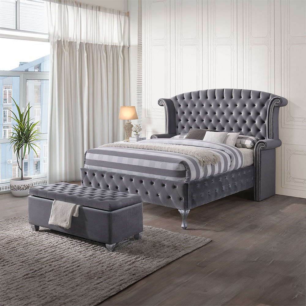 Rebekah - Bench With Storage - Gray Fabric - Urban Living Furniture (Los Angeles, CA)