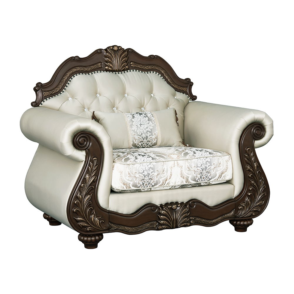 Pierce - Chair With Pillow - Beige Fabric & Cherry - Urban Living Furniture (Los Angeles, CA)