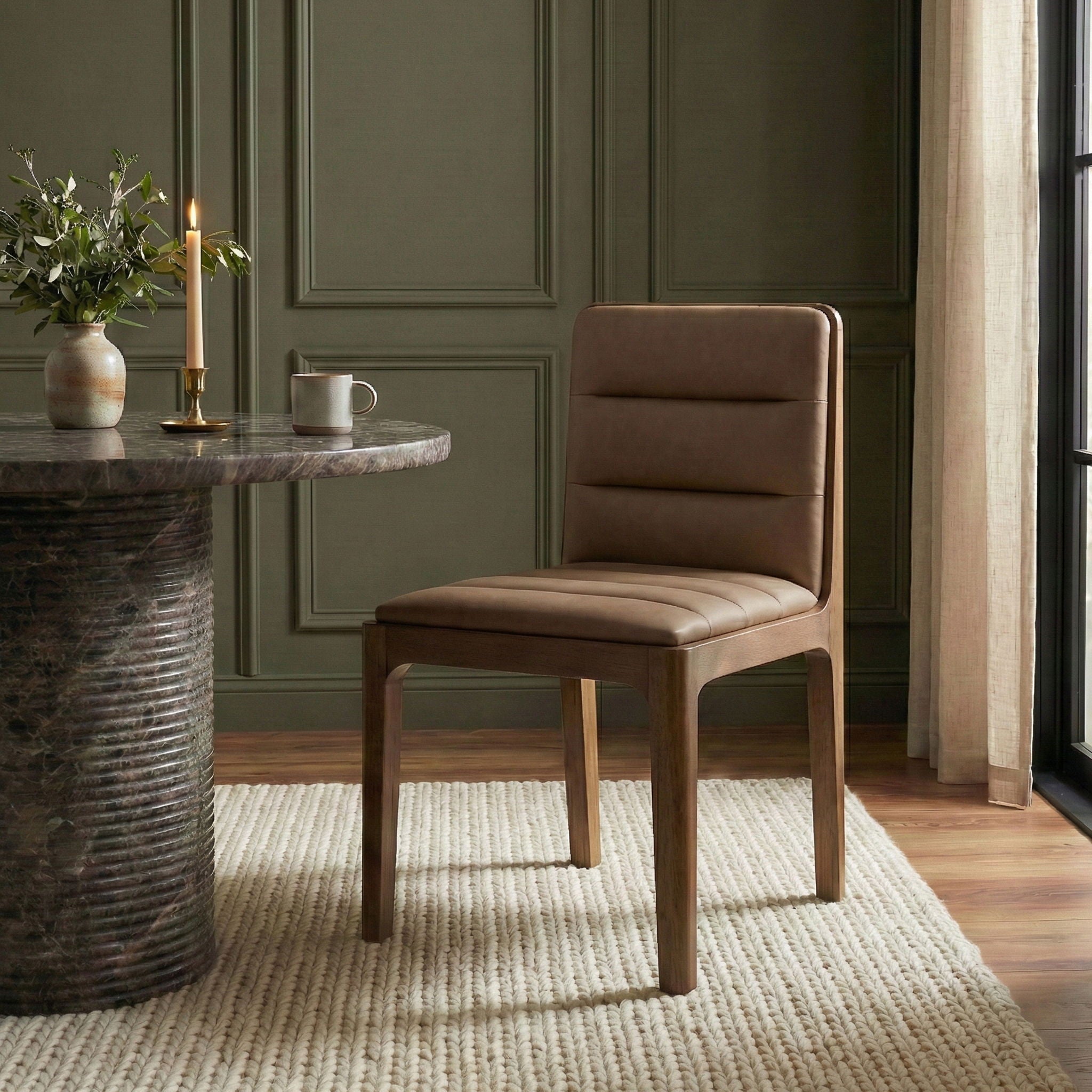 Ellis - Vegan Leather Upholstered Dining Chair (Set of 2) - Brown Base - Urban Living Furniture (Los Angeles, CA)