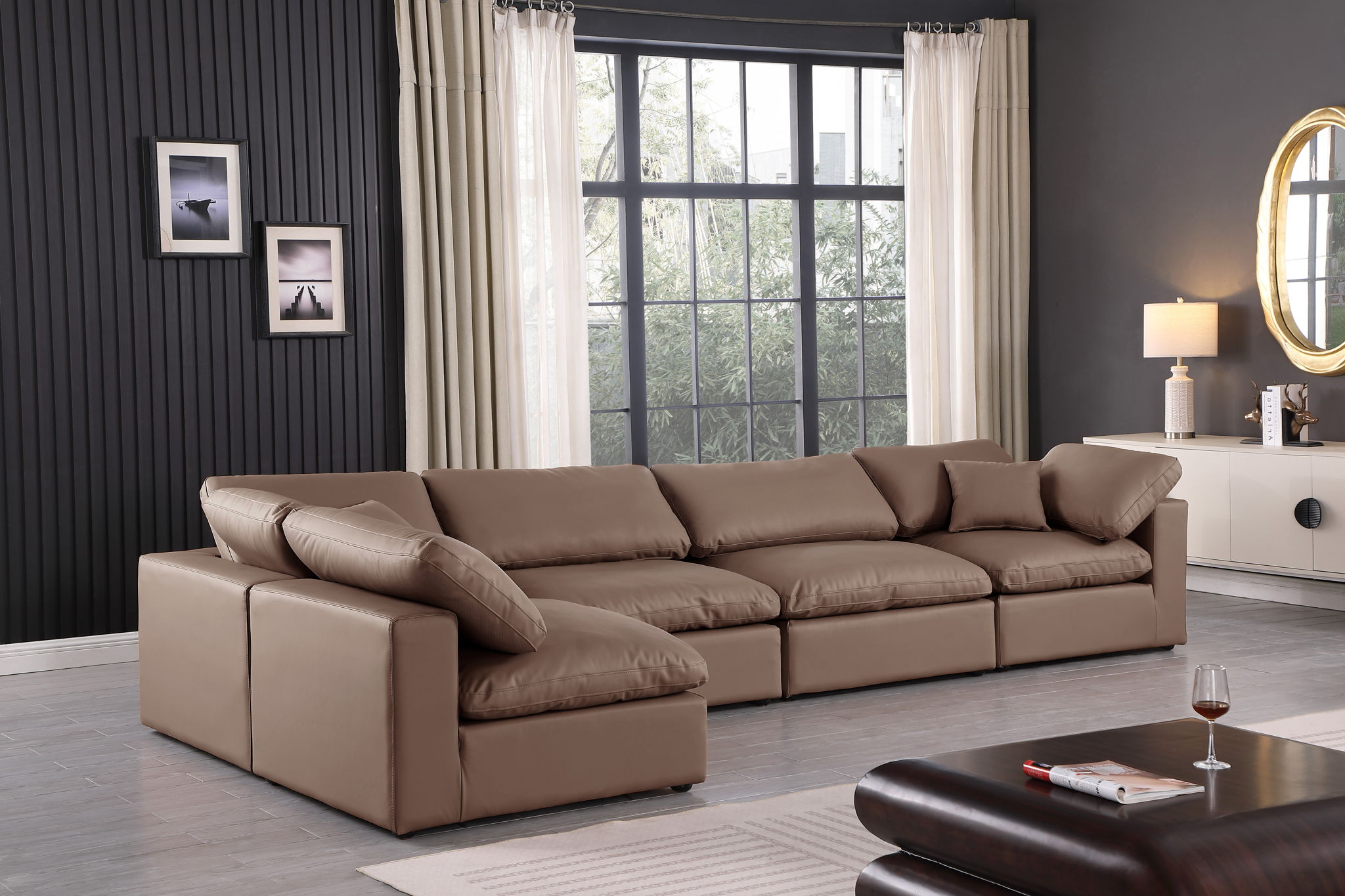 Comfy - 5 Piece Faux Leather Modular Sectional - Urban Living Furniture (Los Angeles, CA)