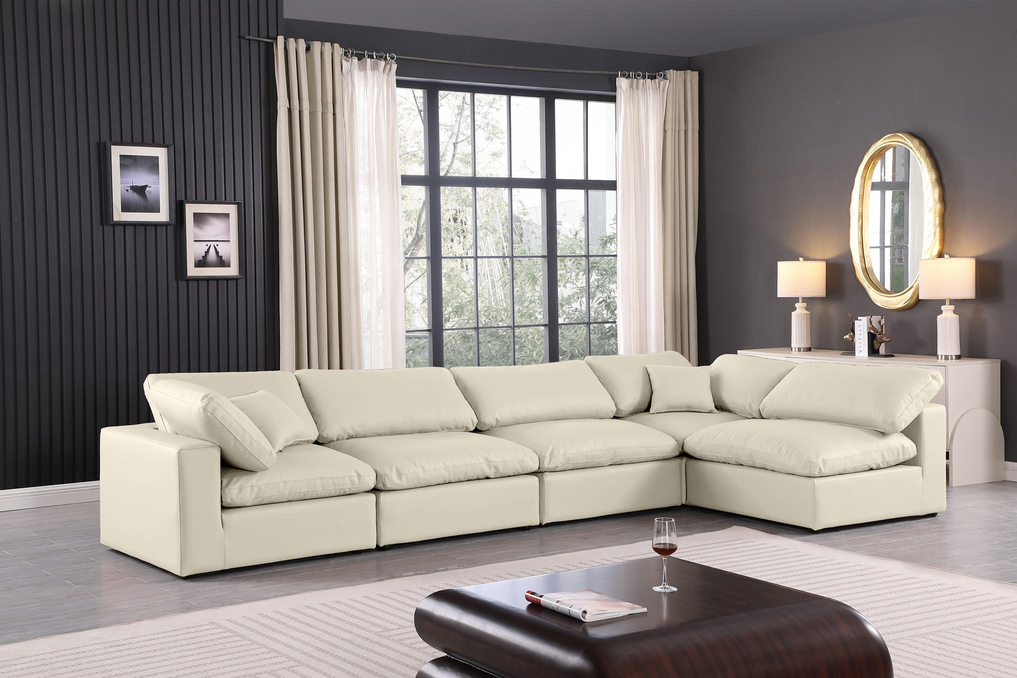 Comfy - 5 Piece Faux Leather Modular Sectional - Urban Living Furniture (Los Angeles, CA)