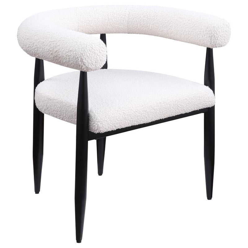 Dunmore - Boucle Upholstered Dining Arm Chair (Set of 2) - Cream