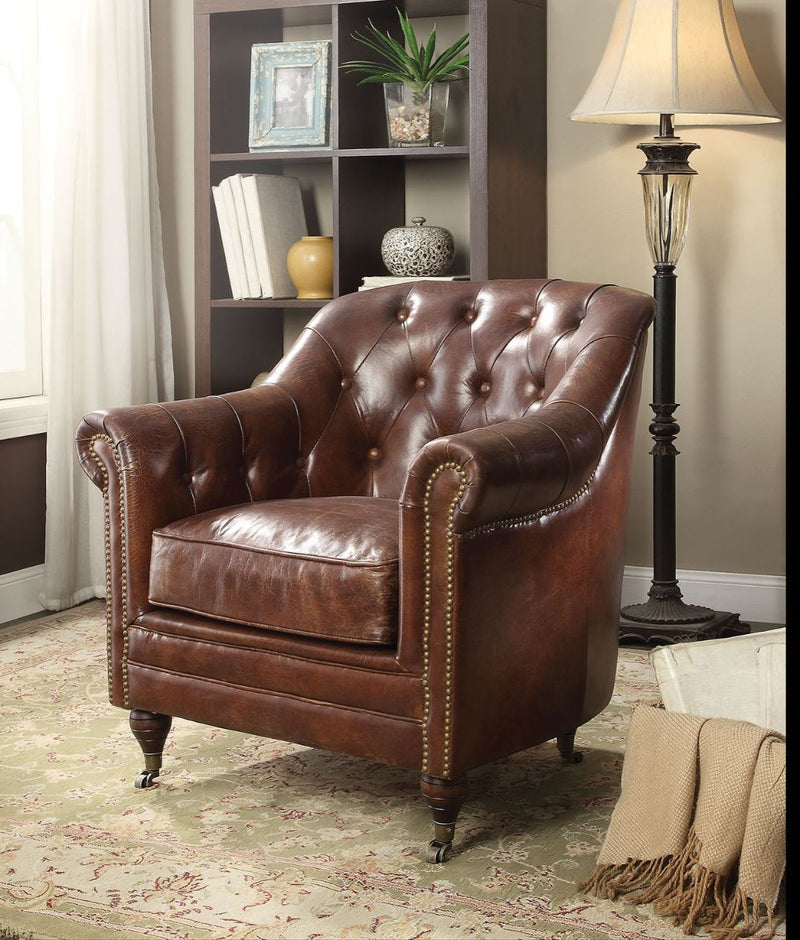 Aberdeen - Chair - Vintage Dark Brown Top Grain Leather - Urban Living Furniture (Los Angeles, CA)