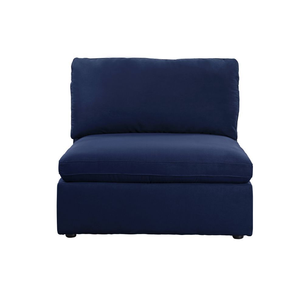 Crosby - Armless Chair - Blue Fabric - Urban Living Furniture (Los Angeles, CA)