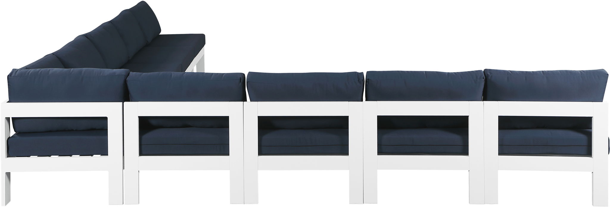 Nizuc - Outdoor Patio 9 Piece Modular Sectional With White Frame - Urban Living Furniture (Los Angeles, CA)