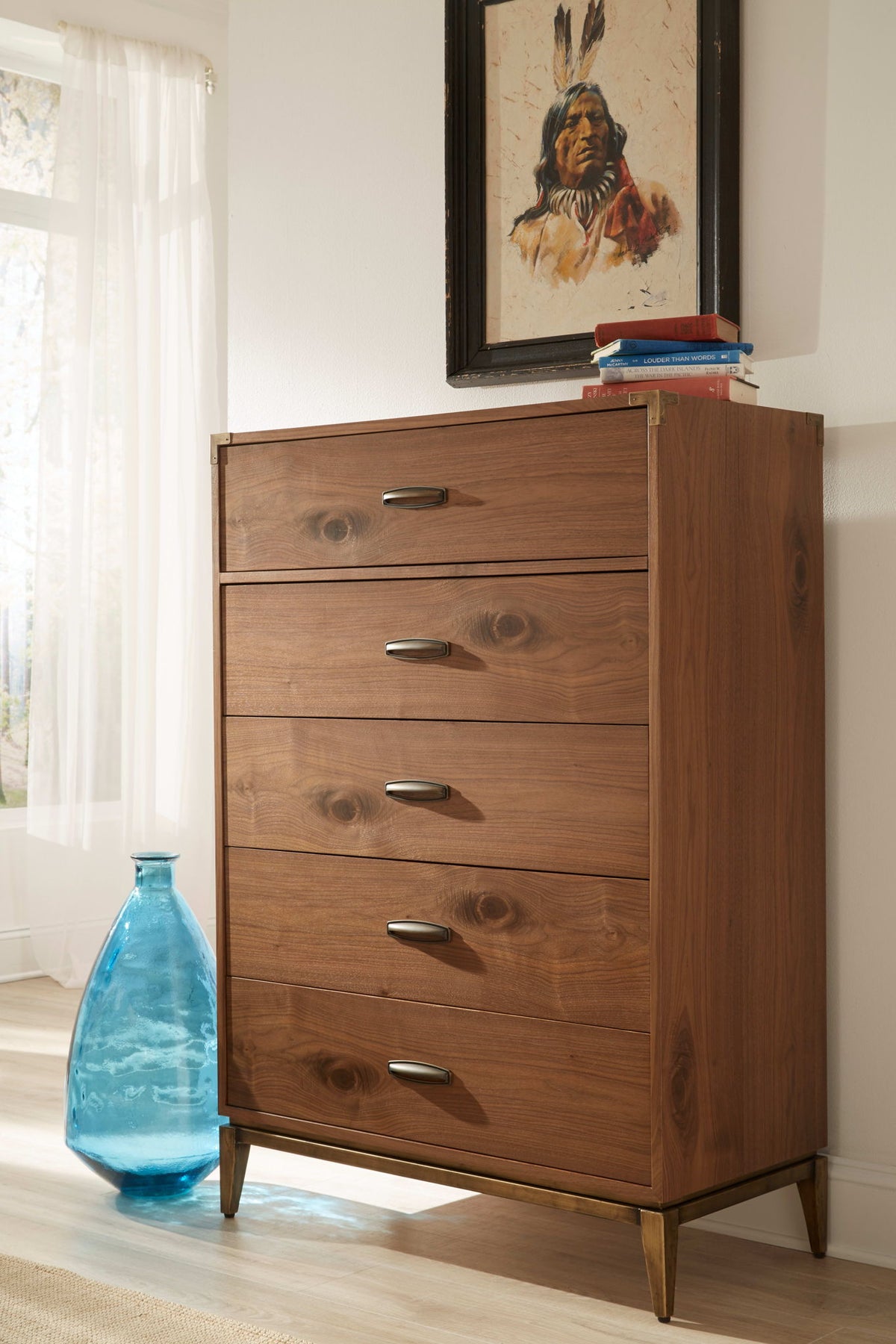 Adler - Five Drawer Chest - Natural Walnut (2024)
