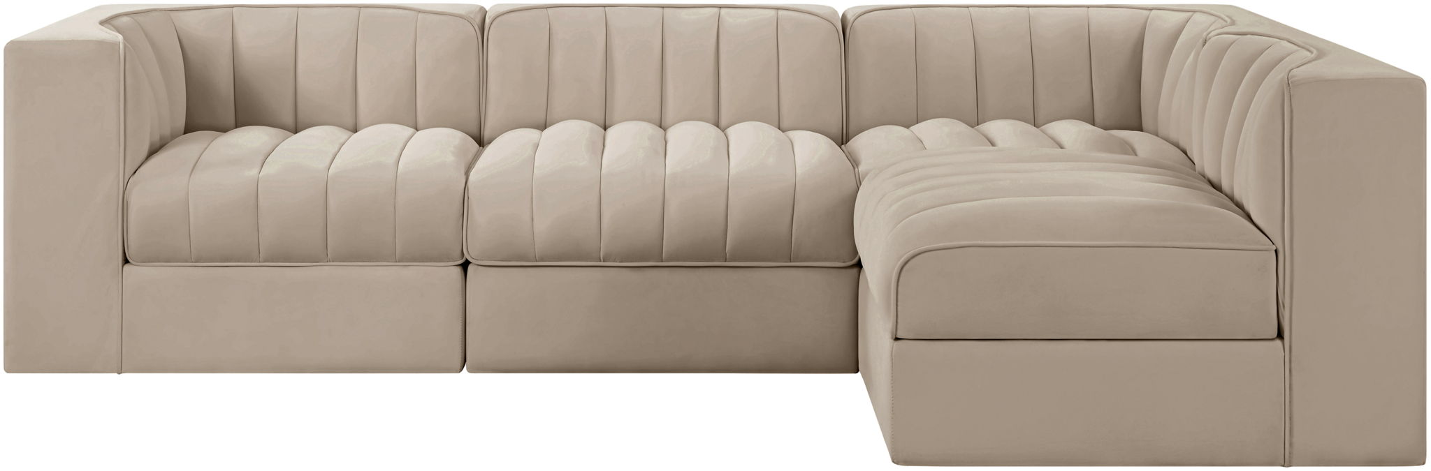 Rummi - Velvet Performance Fabric Upholstered 4 Piece Modular Sectional - Urban Living Furniture (Los Angeles, CA)