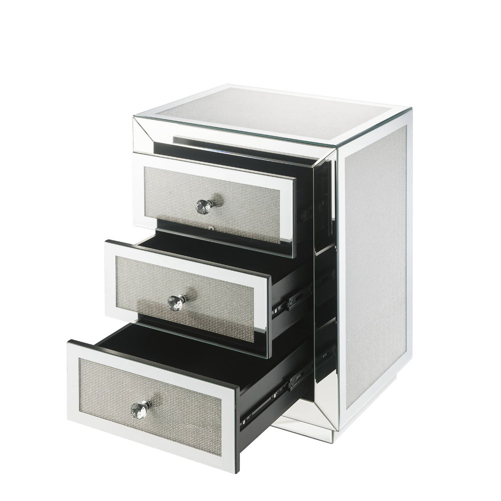 Noralie - 18" X 14" Accent Table - Mirrored & Faux Diamonds - Urban Living Furniture (Los Angeles, CA)