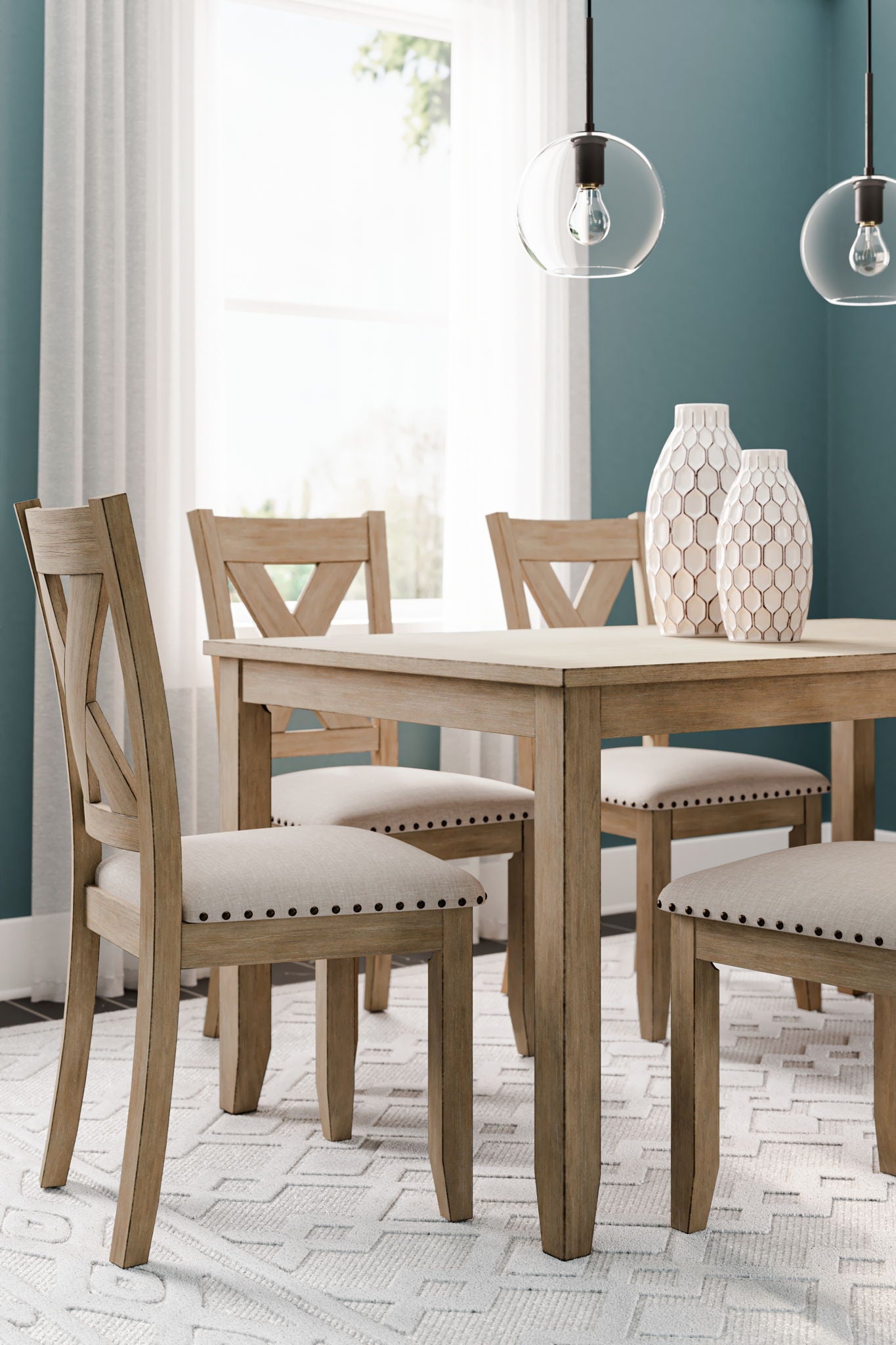 Sanbriar - Light Brown - RECT DRM Table Set (Set of 7) - Urban Living Furniture (Los Angeles, CA)