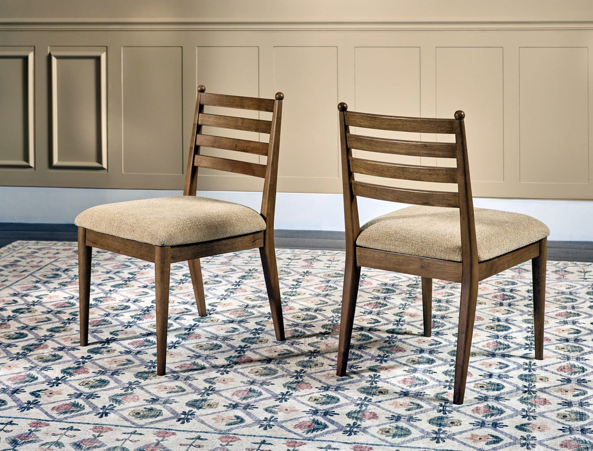 Langley - Ldr Back Chair (Set of 2) - Sourdough / Cabin Glow