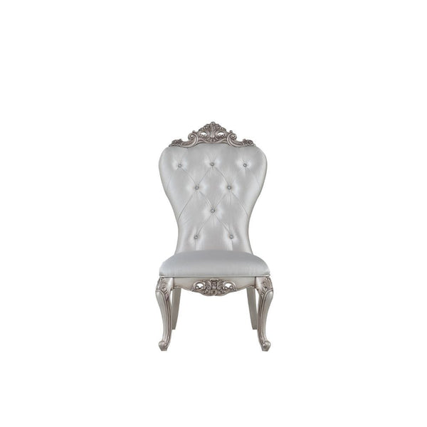 Gorsedd - Side Chair (Set of 2) - Cream Fabric & Antique White - Urban Living Furniture (Los Angeles, CA)