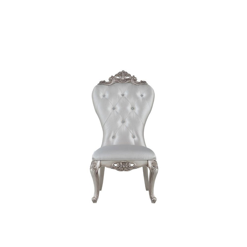 Gorsedd - Side Chair (Set of 2) - Cream Fabric & Antique White - Urban Living Furniture (Los Angeles, CA)
