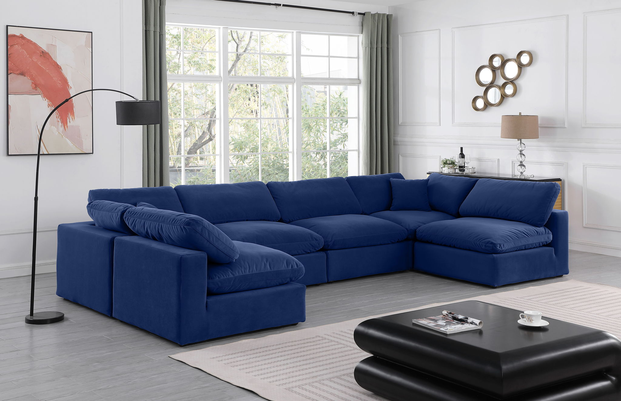 Comfy - 6 Piece Velvet Modular Armless Sectional - Urban Living Furniture (Los Angeles, CA)