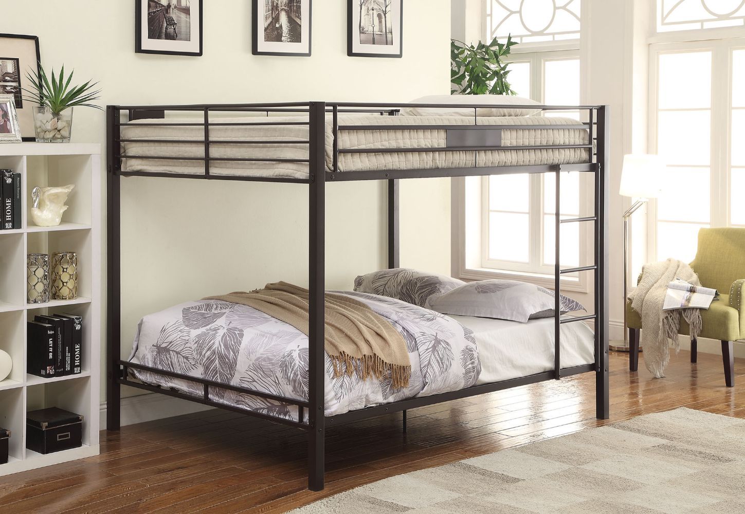 Kaleb - Queen Over Queen Bunk Bed - Sandy Black - Urban Living Furniture (Los Angeles, CA)
