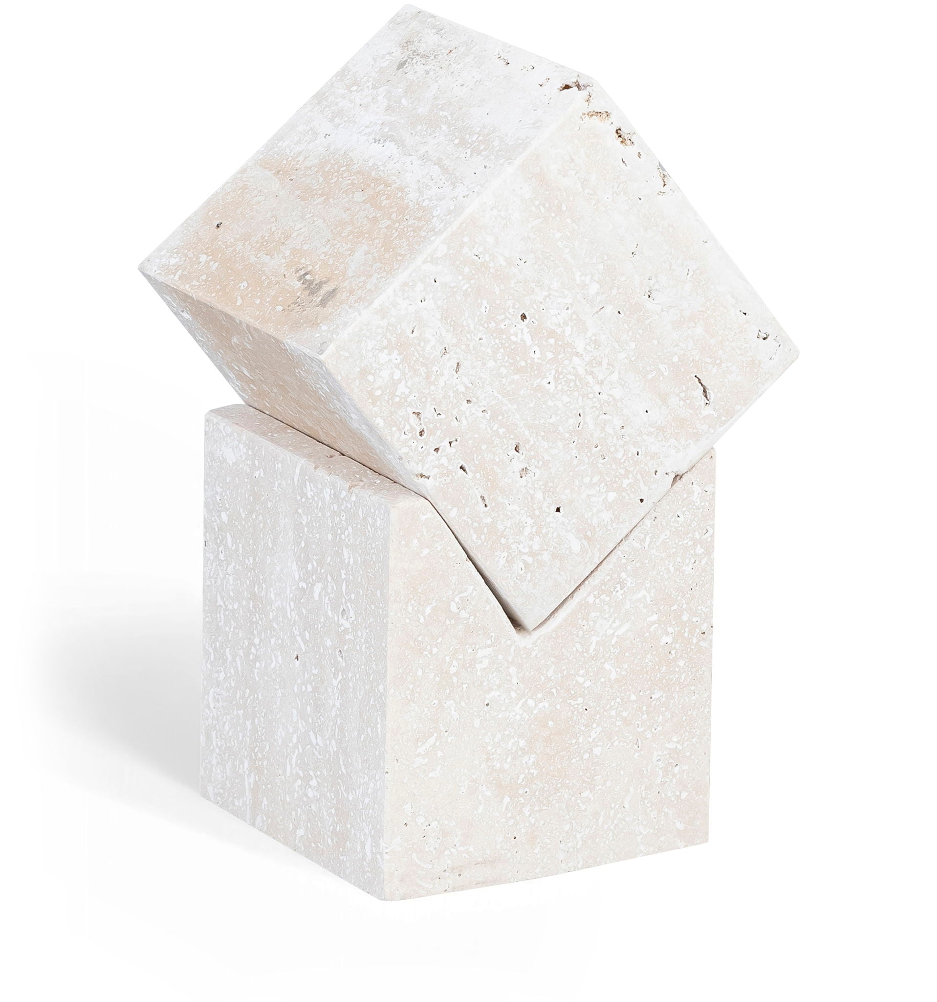 Quad - Travertine Decorative Cube - Natural - Urban Living Furniture (Los Angeles, CA)