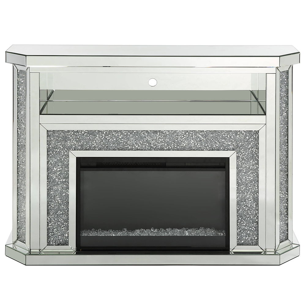 Noralie - 51" Fireplace With LED - Mirrored & Faux Diamonds - Urban Living Furniture (Los Angeles, CA)