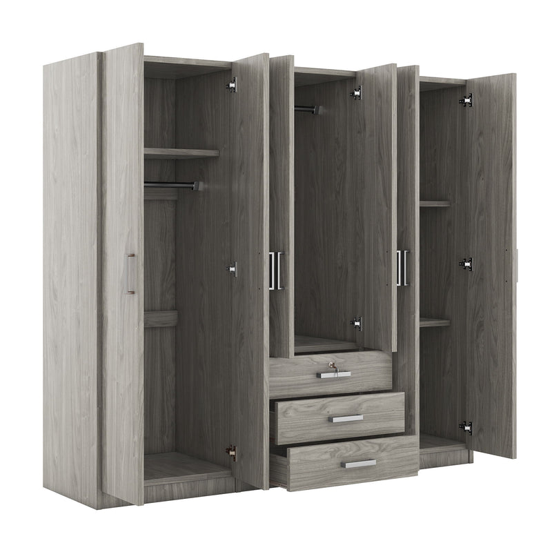 6 Doors Wardrobe Storage For Bedroom, With Big Drawers - Urban Living Furniture (Los Angeles, CA)