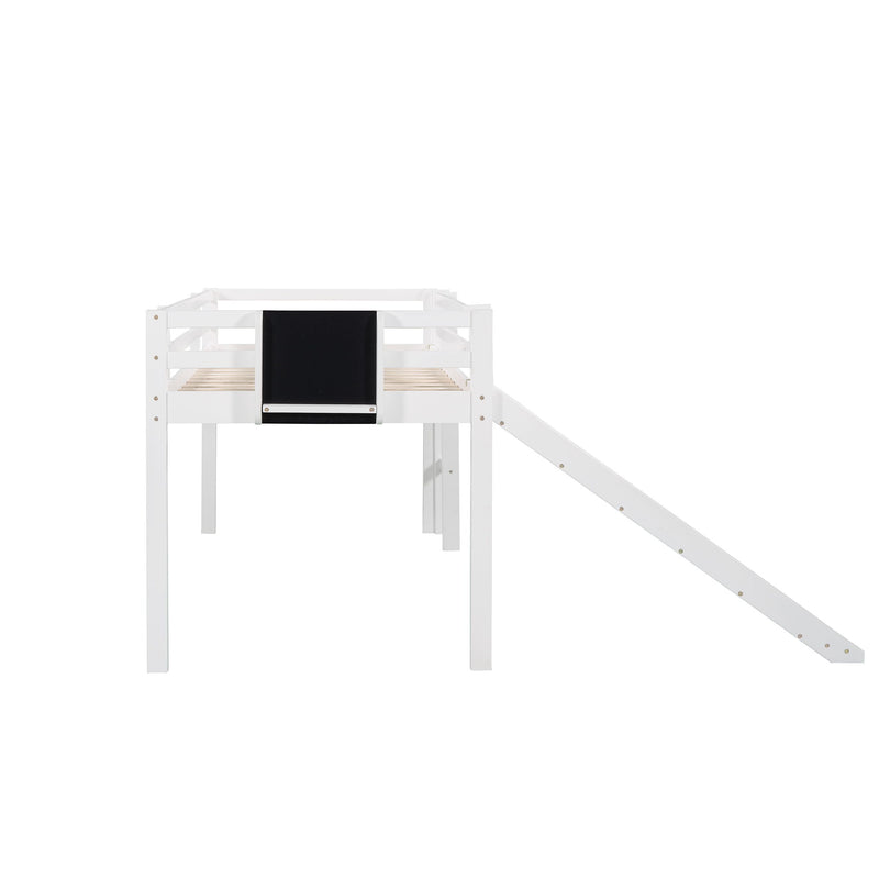 Loft Bed With Slide, Stair And Chalkboard