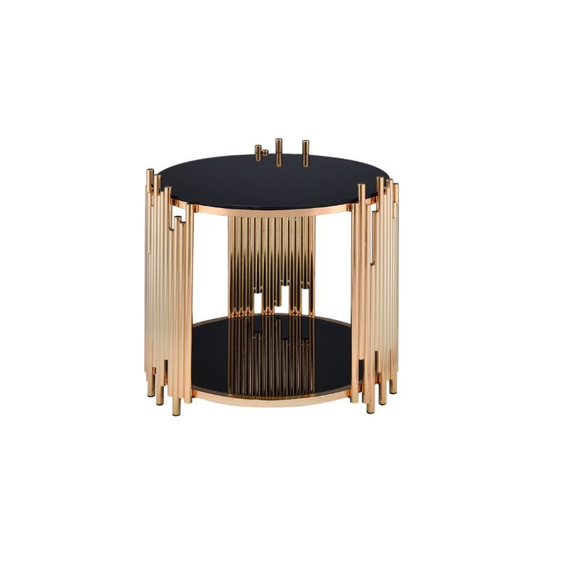 Tanquin - End Table - Gold & Black Glass - Urban Living Furniture (Los Angeles, CA)