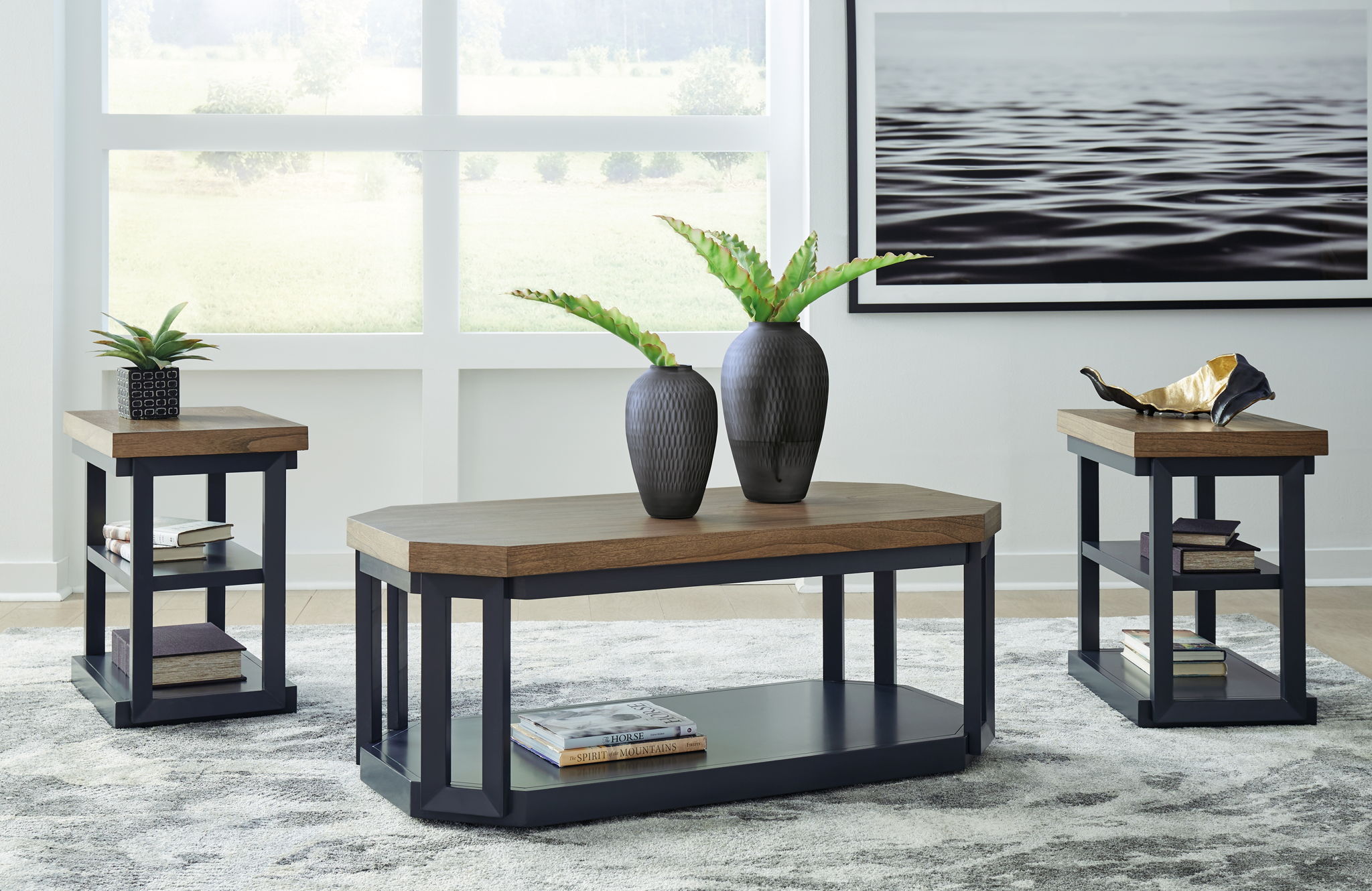 Landocken - Brown / Blue - Occasional Table Set (Set of 3) - Urban Living Furniture (Los Angeles, CA)