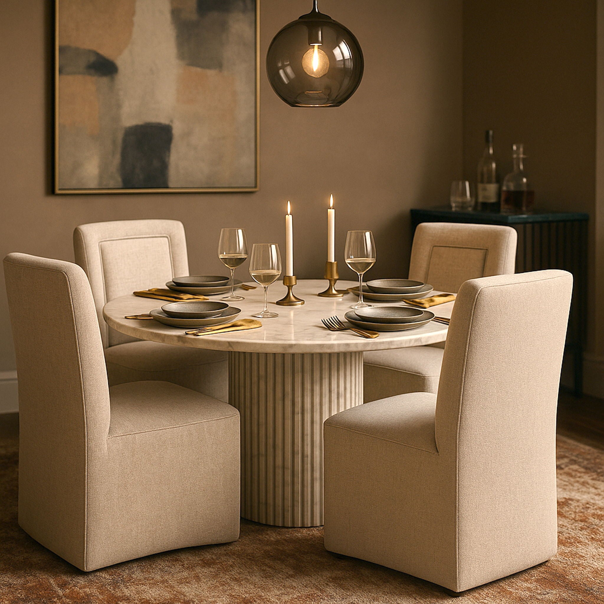 Duvina - Chenille Performance Fabric Dining Chair (Set of 2) - Urban Living Furniture (Los Angeles, CA)