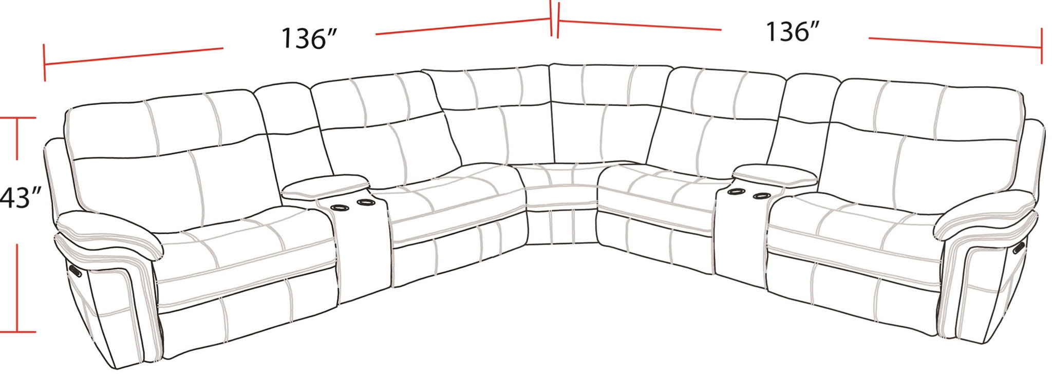 Mason - Modular Power Reclining Sectional - Urban Living Furniture (Los Angeles, CA)