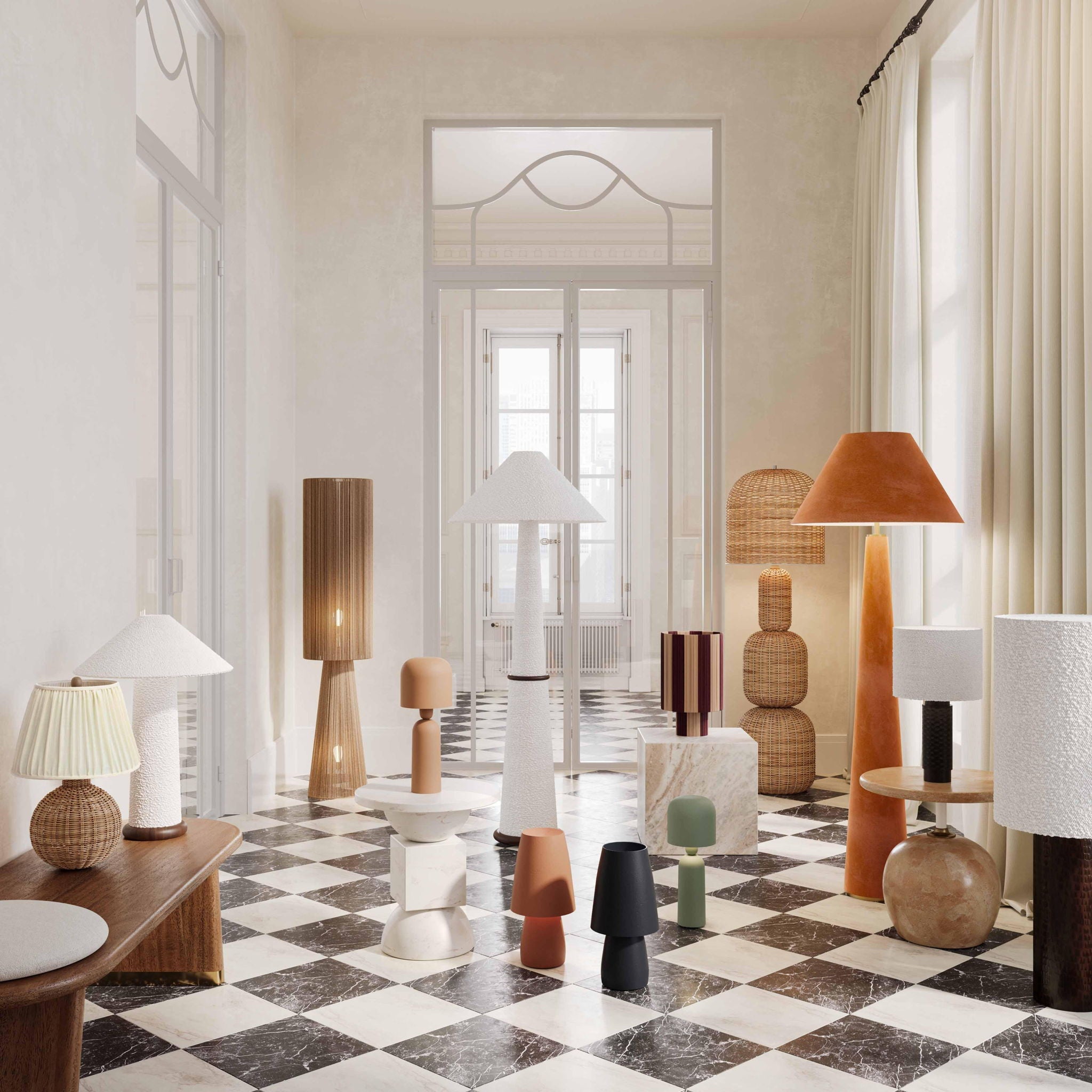 Pallora - Rattan Table Lamp - Cream & Natural - Urban Living Furniture (Los Angeles, CA)