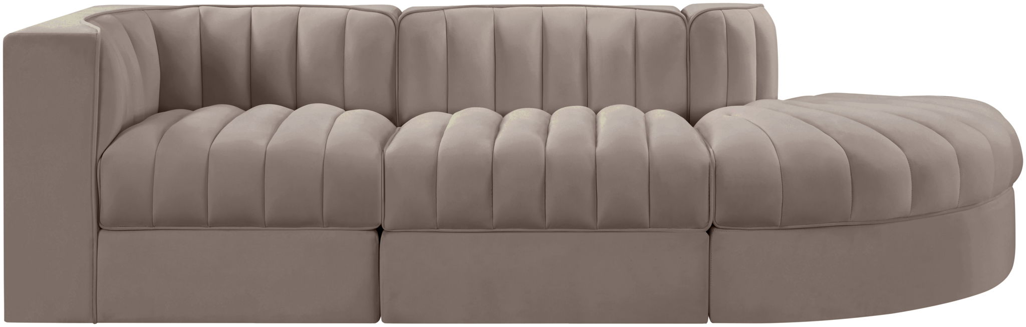 Rummi - Velvet Performance Fabric Upholstered 3 Piece Modular Sectional - Urban Living Furniture (Los Angeles, CA)