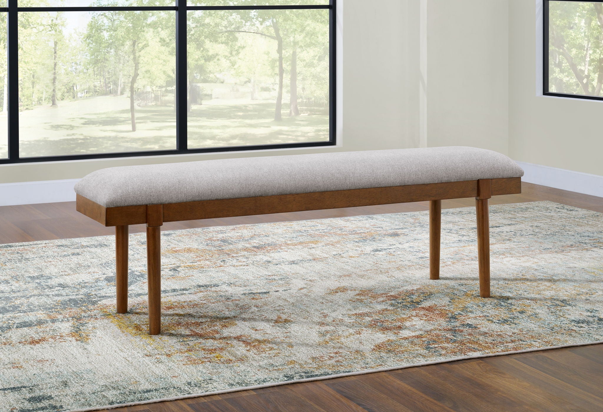 Lyncott - Gray / Brown - Large Upholstered Dining Room Bench - Urban Living Furniture (Los Angeles, CA)