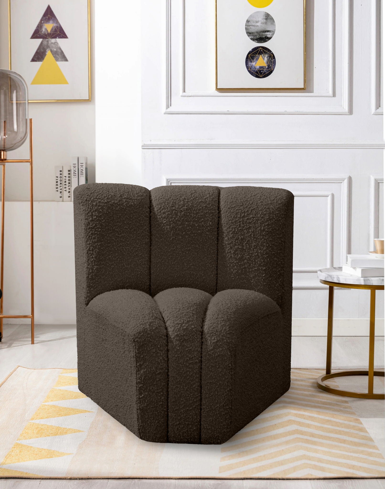 Arc - Boucle Fabric Curved Corner Chair - Urban Living Furniture (Los Angeles, CA)
