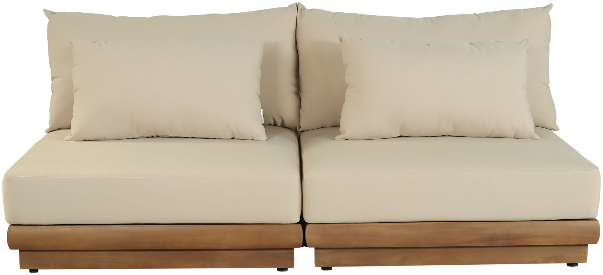 Mirella - 2 Piece Water Resistant Fabric 74" Upholstered Outdoor Patio Modular Armless Loveseat - Urban Living Furniture (Los Angeles, CA)
