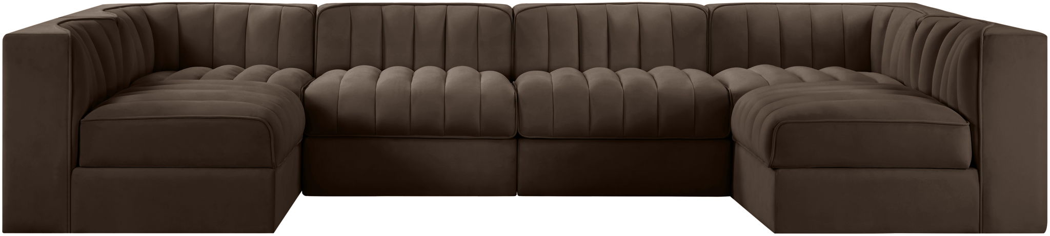 Rummi - Armless Velvet Performance Fabric Upholstered 6 Piece Modular Sectional - Urban Living Furniture (Los Angeles, CA)