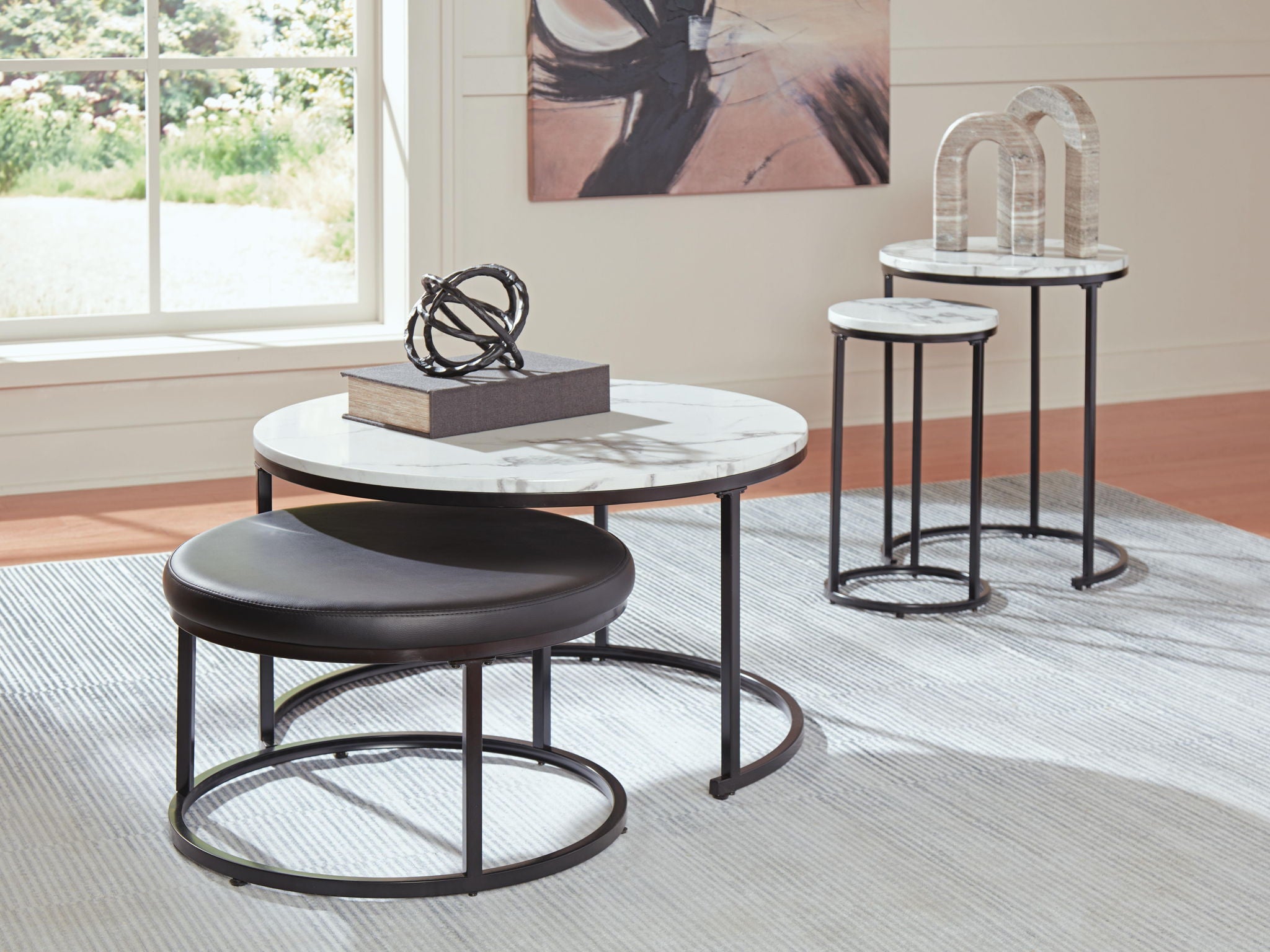 Jusmour - Occasional Nesting Table (Set of 4) - Black / White - Urban Living Furniture (Los Angeles, CA)