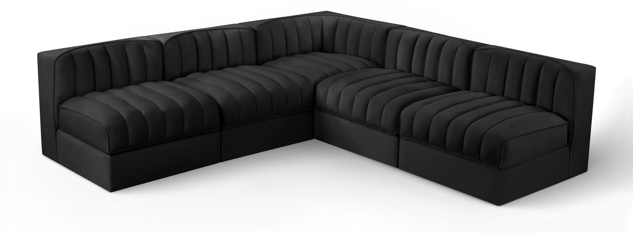 Rummi - Armless Velvet Performance Fabric Upholstered 5 Piece Modular Sectional - Urban Living Furniture (Los Angeles, CA)