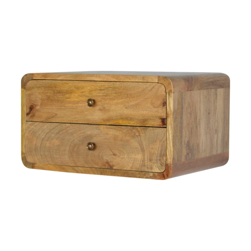 Curved Wall Mounted Bedside Nightstand