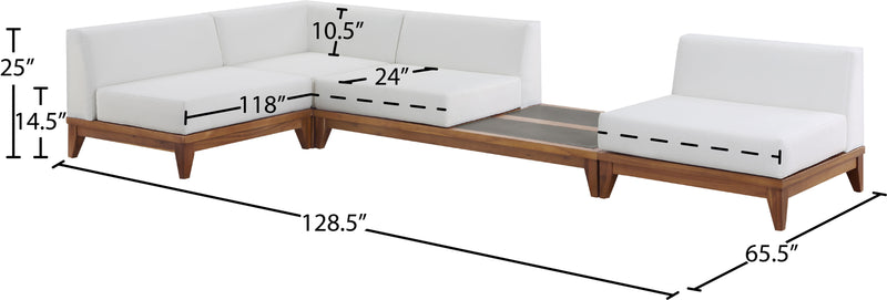 Rio - 4 Piece Fabric Modular Sectional - Off White