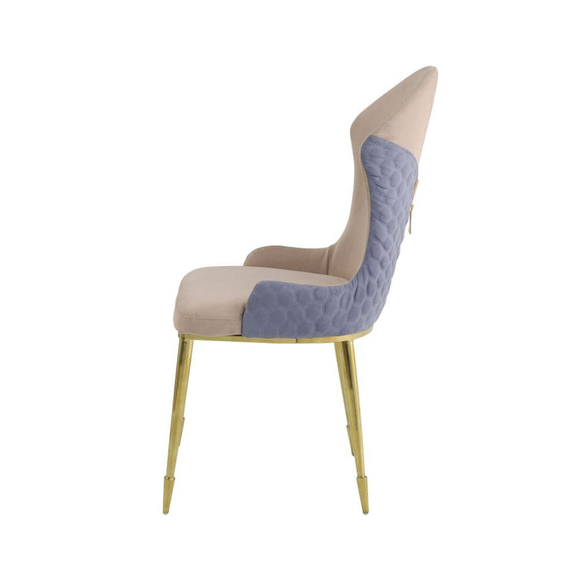 Caolan - Side Chair (Set of 2) - Tan, Lavender Fabric & Gold - Urban Living Furniture (Los Angeles, CA)